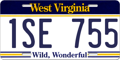 WV license plate 1SE755