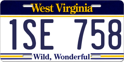 WV license plate 1SE758