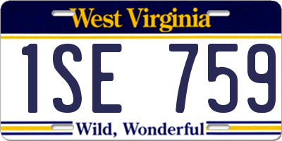 WV license plate 1SE759