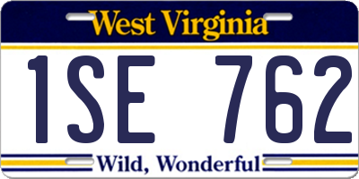 WV license plate 1SE762