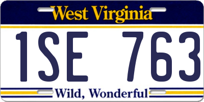 WV license plate 1SE763