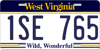 WV license plate 1SE765