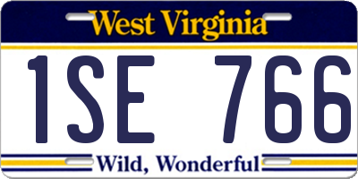 WV license plate 1SE766