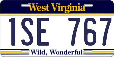 WV license plate 1SE767