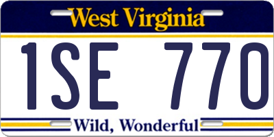 WV license plate 1SE770