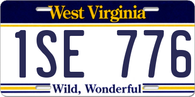 WV license plate 1SE776