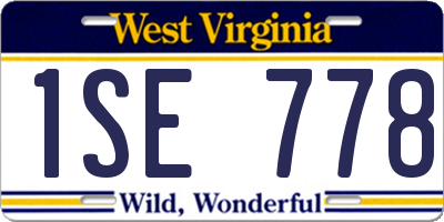 WV license plate 1SE778