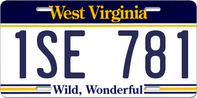 WV license plate 1SE781