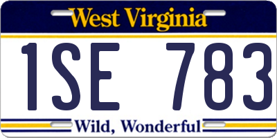 WV license plate 1SE783
