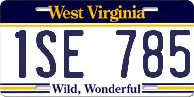 WV license plate 1SE785