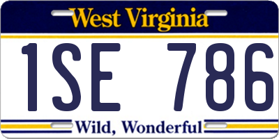 WV license plate 1SE786