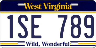WV license plate 1SE789