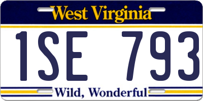 WV license plate 1SE793