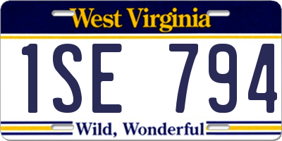WV license plate 1SE794