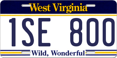 WV license plate 1SE800