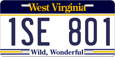 WV license plate 1SE801