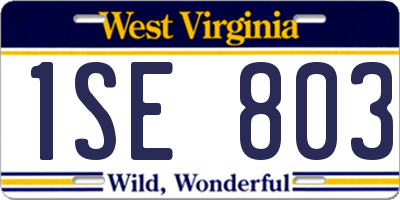 WV license plate 1SE803