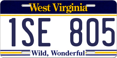 WV license plate 1SE805