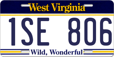 WV license plate 1SE806