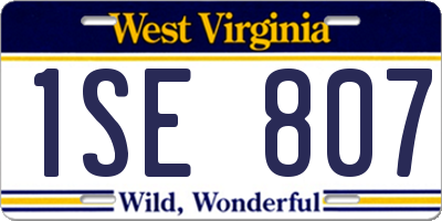 WV license plate 1SE807