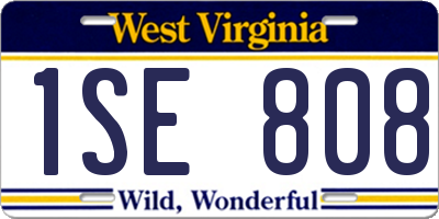 WV license plate 1SE808