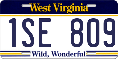 WV license plate 1SE809