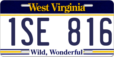 WV license plate 1SE816