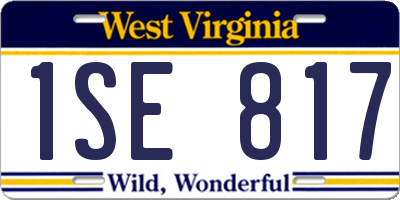 WV license plate 1SE817