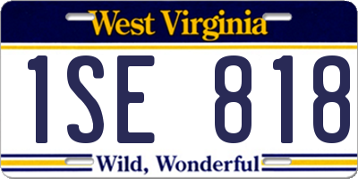 WV license plate 1SE818