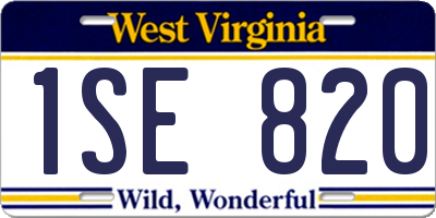 WV license plate 1SE820