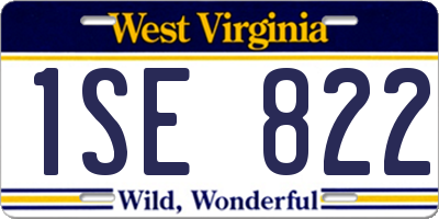 WV license plate 1SE822