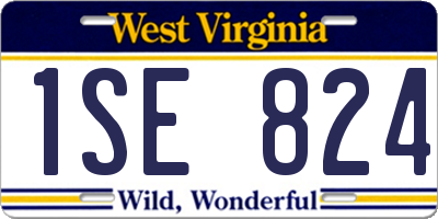 WV license plate 1SE824