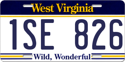 WV license plate 1SE826