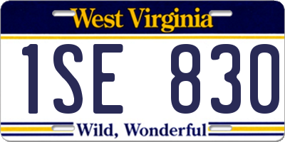 WV license plate 1SE830