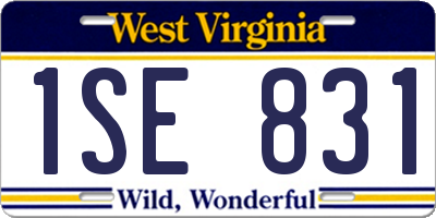 WV license plate 1SE831