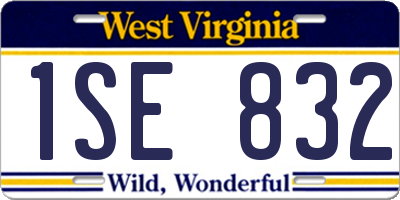 WV license plate 1SE832