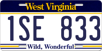 WV license plate 1SE833