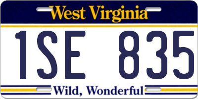 WV license plate 1SE835