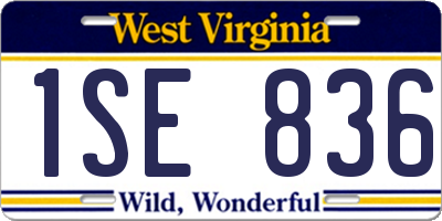 WV license plate 1SE836
