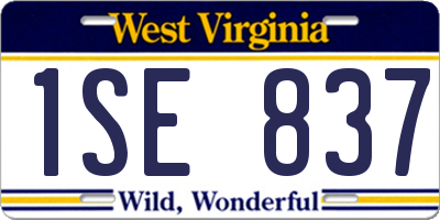 WV license plate 1SE837