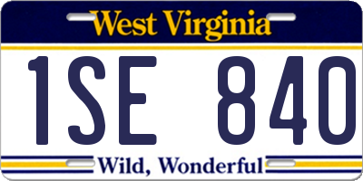 WV license plate 1SE840