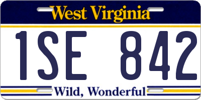 WV license plate 1SE842