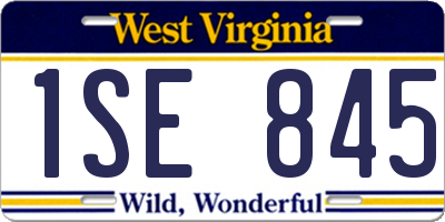 WV license plate 1SE845