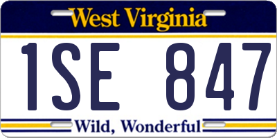 WV license plate 1SE847