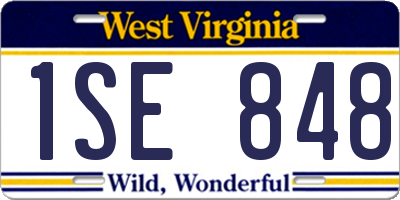 WV license plate 1SE848