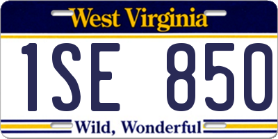 WV license plate 1SE850
