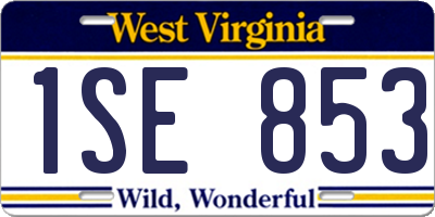 WV license plate 1SE853