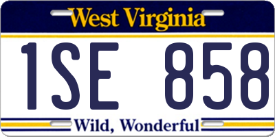 WV license plate 1SE858