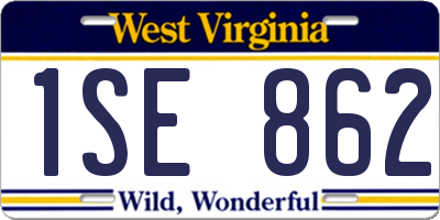 WV license plate 1SE862