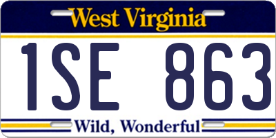 WV license plate 1SE863